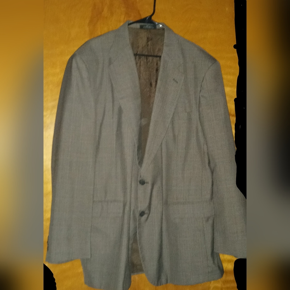 Men's Town Craft Size 46L Coat/Blazer Gray With Penn Stripes